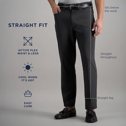 Haggar Mens Haggar Men's Sport Travel Performance Straight Fit 5-Pocket Stretch Casual Tech Pant in Saudi Arabia