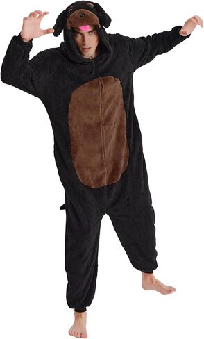 Dodheah Dog Cosplay Costume for Adults Rottweiler Outfit Animal Pajamas Unisex Halloween Jumpsuit Novelty One-Piece in Kuwait