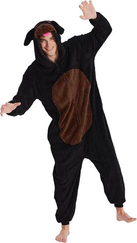 Dodheah Dog Cosplay Costume for Adults Rottweiler Outfit Animal Pajamas Unisex Halloween Jumpsuit Novelty One-Piece in Kuwait
