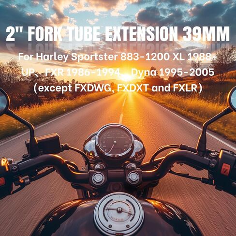 2 "شوكة أنبوب امتداد 39 ملم لهارلي سبورتستر 883-1200 XL 1988 up 、 FXR 1986-1994 、 Dyna 1995-2005 (باستثناء FXDWG و FXDXT و FXLR) in Kuwait