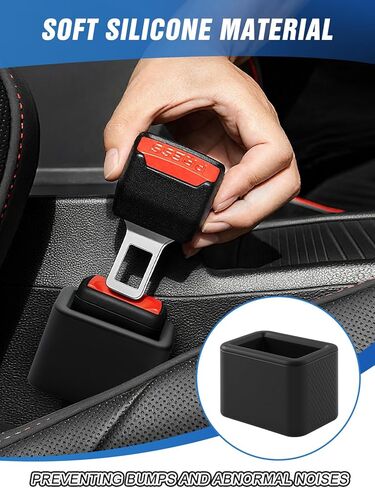 2 PCS حزام المقعد حزام الإبزيم ، الداعم مشبك حزام الأمان السيليكون لجعل الوعاء يقف في وضع مستقيم لسهولة الوصول (أسود) in Kuwait