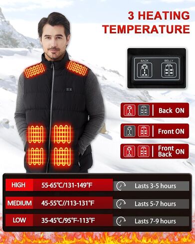 Electric Heated Vest for Men: Womens Heating Vest with 16000mah Battery Pack - Winter Warming Heated Hunting Jacket in Saudi Arabia