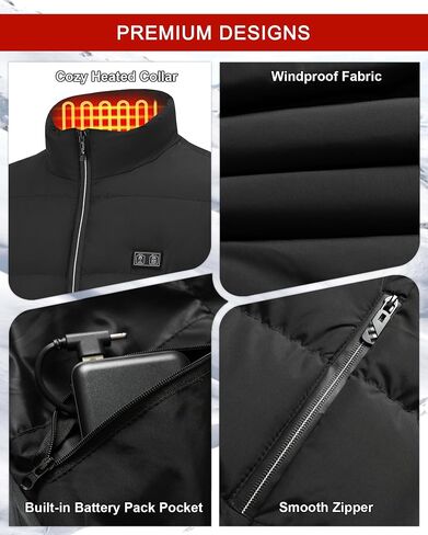 Electric Heated Vest for Men: Womens Heating Vest with 16000mah Battery Pack - Winter Warming Heated Hunting Jacket in Saudi Arabia