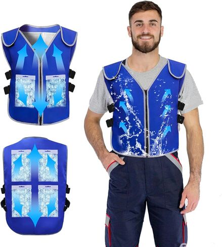 Cooling Vest With 20pcs Ice Packs for Men Women - Cold Vest Adjustable Cool Jacket for Working Outdoor in Saudi Arabia