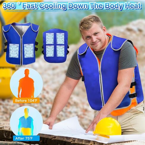 Cooling Vest With 20pcs Ice Packs for Men Women - Cold Vest Adjustable Cool Jacket for Working Outdoor in Saudi Arabia