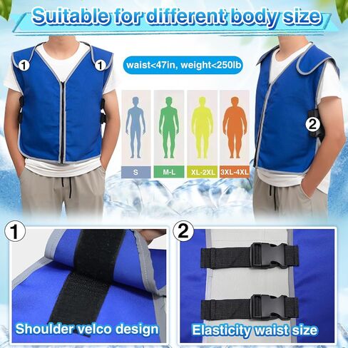 Cooling Vest With 20pcs Ice Packs for Men Women - Cold Vest Adjustable Cool Jacket for Working Outdoor in Saudi Arabia