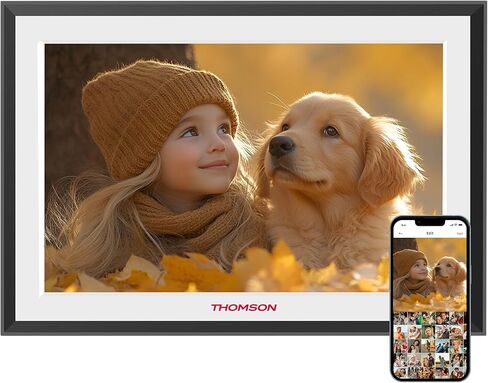 إطار صور رقمي 10.1 بوصة من THOMSON، إطار صور رقمي واي فاي مع 32 جيجابايت، شاشة لمس IPS عالية الدقة 1280x800، تدوير تلقائي، عرض شرائح، مشاركة الصور/مقاطع الفيديو على الفور من أي مكان، هدية رائعة in Kuwait