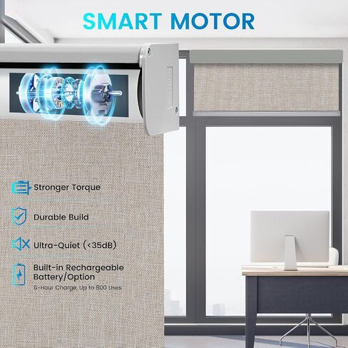Motorized 100% Blackout Roller Shades – Custom Smart Blinds with Remote Control, Rechargeable Battery or Plug-in Motor, Tuya WiFi Optional, Home & Office Automatic Window Shades (Color Sample) in Saudi Arabia