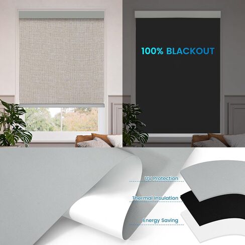 Motorized 100% Blackout Roller Shades – Custom Smart Blinds with Remote Control, Rechargeable Battery or Plug-in Motor, Tuya WiFi Optional, Home & Office Automatic Window Shades (Color Sample) in Saudi Arabia
