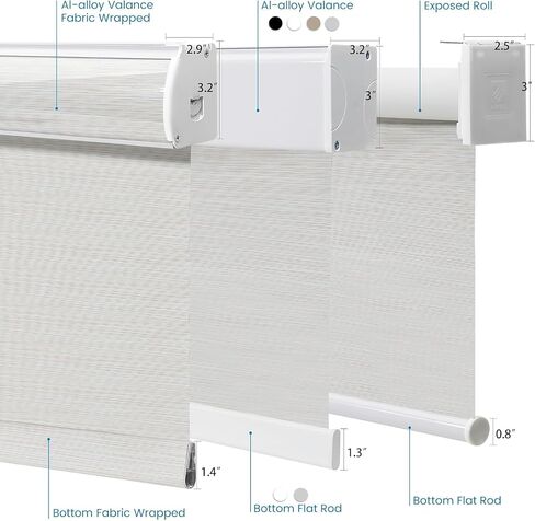 Motorized 100% Blackout Roller Shades – Custom Smart Blinds with Remote Control, Rechargeable Battery or Plug-in Motor, Tuya WiFi Optional, Home & Office Automatic Window Shades (Color Sample) in Saudi Arabia