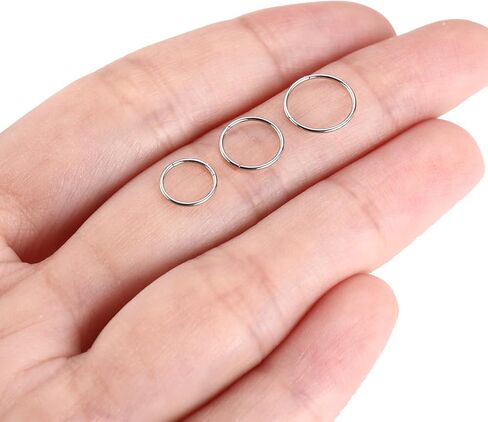 316L Surgical Steel Hinged Segment Nose Ring Hoop for Nose Septum Cartilage Helix Tragus Conch Rook Daith Lobe Lip Piercings 1 Pc in Saudi Arabia