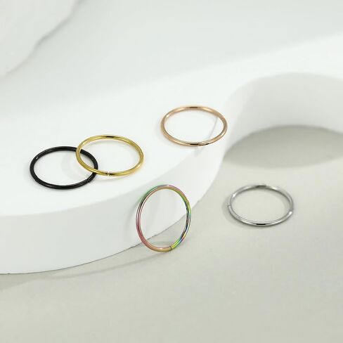 316L Surgical Steel Hinged Segment Nose Ring Hoop for Nose Septum Cartilage Helix Tragus Conch Rook Daith Lobe Lip Piercings 1 Pc in Saudi Arabia