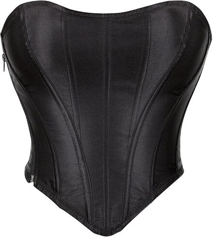 Shymmuo Women Black Corset Tops Satin Summer Out Out Bustier Bustier Top for Party ، Gothic ، Halloween Complees in Kuwait