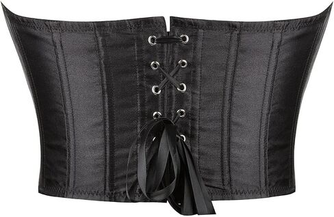 Shymmuo Women Black Corset Tops Satin Summer Out Out Bustier Bustier Top for Party ، Gothic ، Halloween Complees in Kuwait