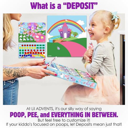 LIL ADVENTS Potty Time Adventures Potty Training Advent Game | As Seen On Shark Tank | Wood Block Toys, Reward Chart, Activity Board & Stickers for Toilet Training | Unicorn Friends in Kuwait