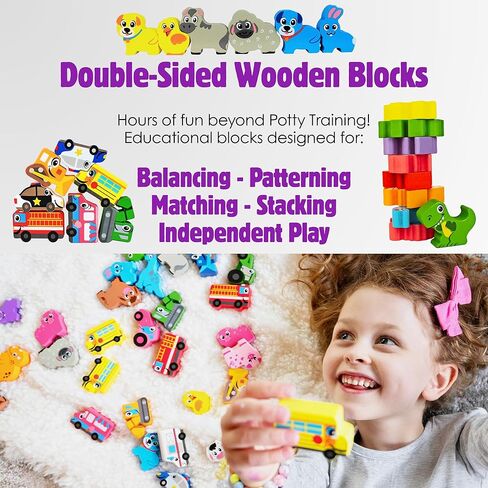 LIL ADVENTS Potty Time Adventures Potty Training Advent Game | As Seen On Shark Tank | Wood Block Toys, Reward Chart, Activity Board & Stickers for Toilet Training | Unicorn Friends in Kuwait