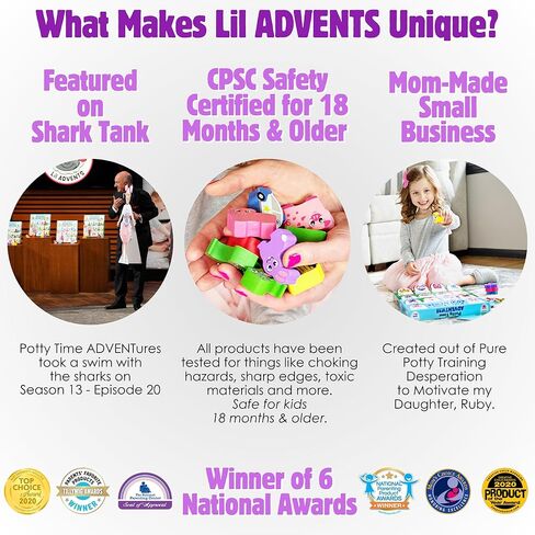 LIL ADVENTS Potty Time Adventures Potty Training Advent Game | As Seen On Shark Tank | Wood Block Toys, Reward Chart, Activity Board & Stickers for Toilet Training | Unicorn Friends in Kuwait