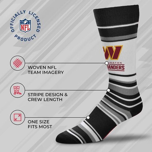 جوارب رسمية مخططة للكبار من Bare Feet NFL - جودة ممتازة - يمكن غسلها في الغسالة - مثالية ليوم اللعب والارتداء اليومي (Denver Broncos - أزرق) in Saudi Arabia