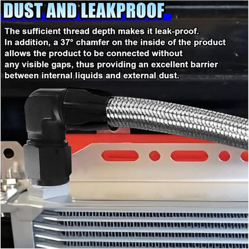 2pcs 6an أنثى إلى 6an الذكور Flare 90 درجة محول الاتحاد الدوار الكوع ، موصل مقرنة خرطوم الألومنيوم الأسود anodized inbow conbow care line exal line accsory (AN6) in Saudi Arabia