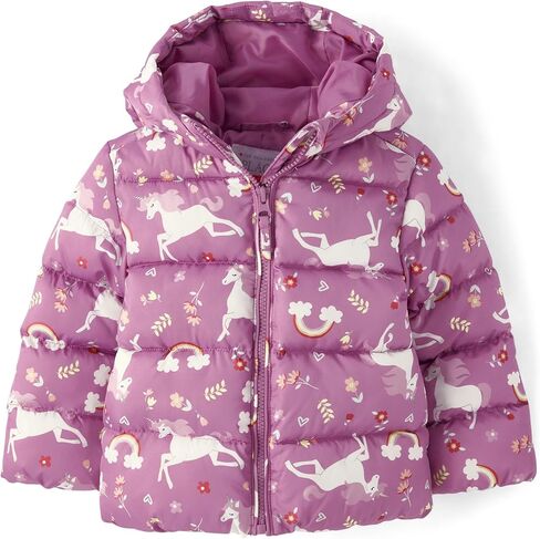 The Children's Place Baby Toddler Girls' Medium Weight Wind, Water-Resistant Puffer Jacket in Saudi Arabia