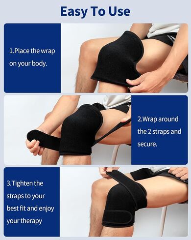 2 PCS Gel Ice Pack Wrap مع أحزمة للركبة والكوع والكتف والمعصم والظهر ، وحزم الثلج القابلة لإعادة الاستخدام للإصابات ، والالتهابات والتعافي العلاج البارد الساخن الطويل in Saudi Arabia