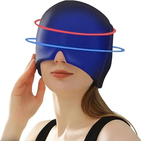 Migraine Relief Cap, Cooling Headache Relief Cap,Head Ice Pack Wrap for Sinus,Hot and Cold Therapy,Puffy Eyes,Black in Saudi Arabia