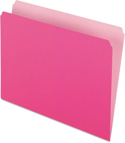 Pendaflex 152PIN Colored File Folders, Straight Cut, Top Tab, Letter, Pink/Light Pink, Box of 100 in Saudi Arabia