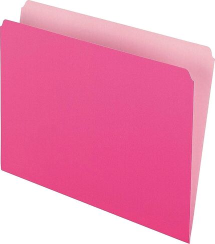 Pendaflex 152PIN Colored File Folders, Straight Cut, Top Tab, Letter, Pink/Light Pink, Box of 100 in Saudi Arabia