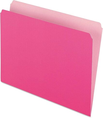Pendaflex 152PIN Colored File Folders, Straight Cut, Top Tab, Letter, Pink/Light Pink, Box of 100 in Saudi Arabia