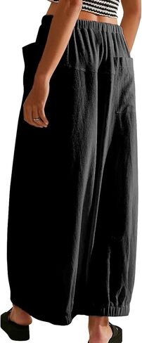 Summer Women's Baggy Parachute Skirt Casual Trendy Cotton Bubble Y2k Cargo Maxi Long Skirt with Pockets in Kuwait