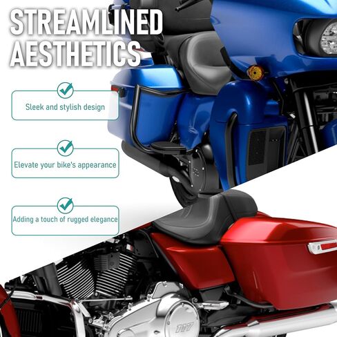 MoKitDora 2023-2025 Street Glide Road Glide Saddlebag Guard Rear Crash Bars 1.25" for Harley FLHXSE FLTRXSE FLHX FLTRX FLTRXSTSE Mount Bracket Support Flat, Black in Saudi Arabia