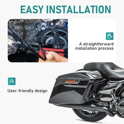 MoKitDora 2023-2025 Street Glide Road Glide Saddlebag Guard Rear Crash Bars 1.25" for Harley FLHXSE FLTRXSE FLHX FLTRX FLTRXSTSE Mount Bracket Support Flat, Black in Saudi Arabia