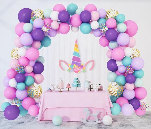 Amandir 164PCS Pastel Balloon Garland Kit, Rainbow Easter Unicorn Balloon Arch, Colorful Gold Confetti Balloons for Pastel Easter Baby Shower Wedding Ice Cream Mermaid Party Decorations Supplies in Saudi Arabia