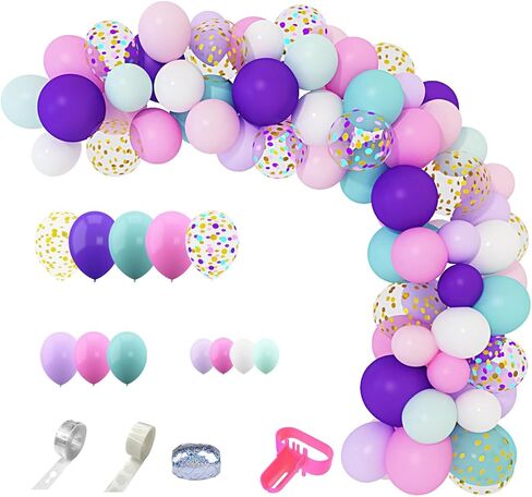 Amandir 164PCS Pastel Balloon Garland Kit, Rainbow Easter Unicorn Balloon Arch, Colorful Gold Confetti Balloons for Pastel Easter Baby Shower Wedding Ice Cream Mermaid Party Decorations Supplies in Saudi Arabia