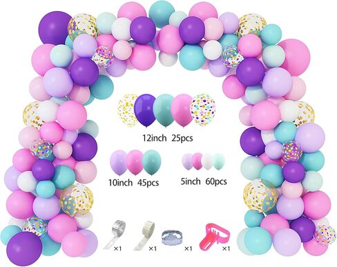 Amandir 164PCS Pastel Balloon Garland Kit, Rainbow Easter Unicorn Balloon Arch, Colorful Gold Confetti Balloons for Pastel Easter Baby Shower Wedding Ice Cream Mermaid Party Decorations Supplies in Saudi Arabia