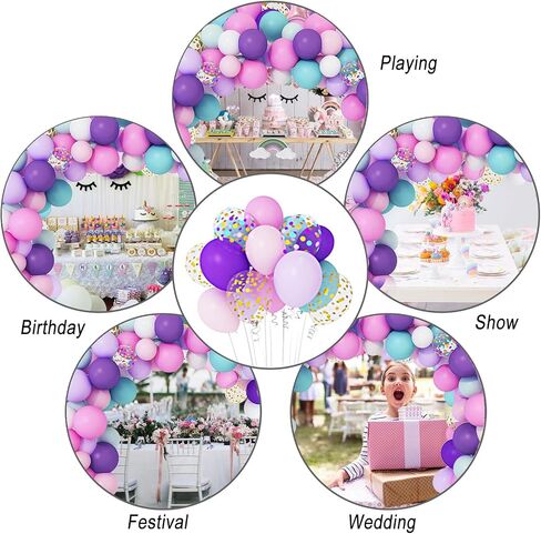 Amandir 164PCS Pastel Balloon Garland Kit, Rainbow Easter Unicorn Balloon Arch, Colorful Gold Confetti Balloons for Pastel Easter Baby Shower Wedding Ice Cream Mermaid Party Decorations Supplies in Saudi Arabia