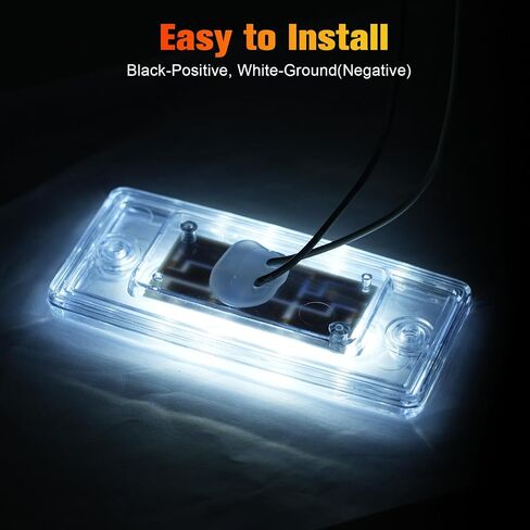 Dreamdragon 5pcs إضاءة الكابينة الأمامية أضواء علامة أبيض LED أعلى سقف تشغيل مصابيح الكابينة المستطيل 6 LED عدسة صافية مغلقة ، جبل تدفق ، متوافق مع شاحنات مقطورة الشحن الثقيلة in Saudi Arabia