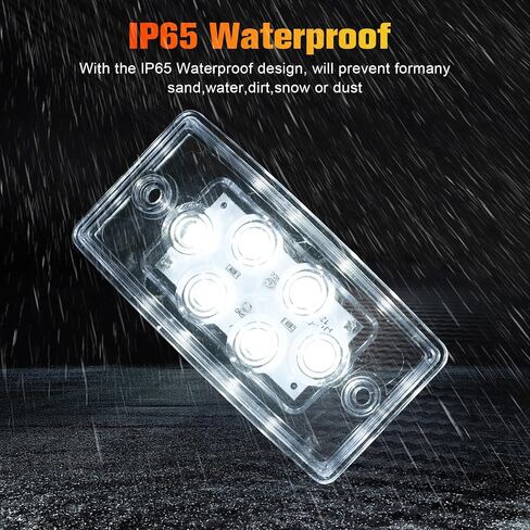 Dreamdragon 5pcs إضاءة الكابينة الأمامية أضواء علامة أبيض LED أعلى سقف تشغيل مصابيح الكابينة المستطيل 6 LED عدسة صافية مغلقة ، جبل تدفق ، متوافق مع شاحنات مقطورة الشحن الثقيلة in Saudi Arabia