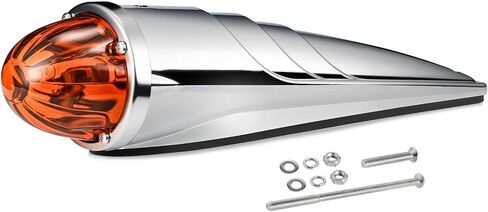 Partsam Glass Watermelon Cab Lights Clear Lens Amber LED Top Marker Hi/Low Beam Roof Running Lights Assembly with Chrome Alloy Base for Peterbilt Freightliner Mack Heavy Trucks (1PCS) in Saudi Arabia