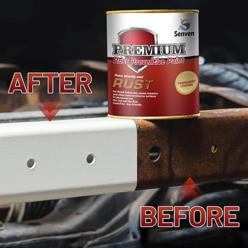 Rust-Stop and Corrosion Permanently Rust Preventive Coating Anti-Rust Automotive Rust Reformer for Metal & Seal, Rust Converter Non-Porous Protective Barrier High Gloss White Metallic Paint 35 Fl Oz in Saudi Arabia