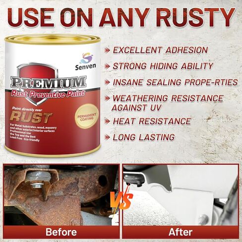 Rust-Stop and Corrosion Permanently Rust Preventive Coating Anti-Rust Automotive Rust Reformer for Metal & Seal, Rust Converter Non-Porous Protective Barrier High Gloss White Metallic Paint 35 Fl Oz in Saudi Arabia