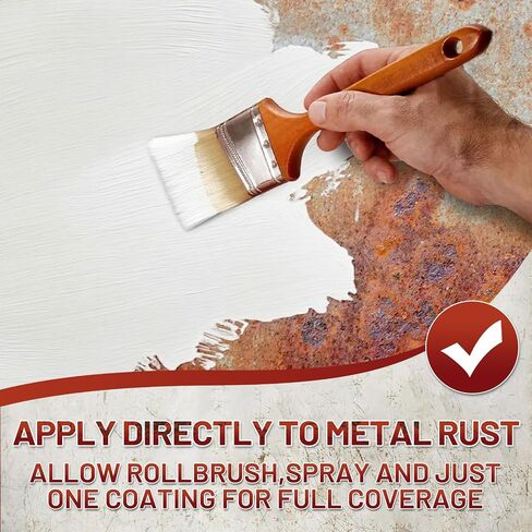 Rust-Stop and Corrosion Permanently Rust Preventive Coating Anti-Rust Automotive Rust Reformer for Metal & Seal, Rust Converter Non-Porous Protective Barrier High Gloss White Metallic Paint 35 Fl Oz in Saudi Arabia