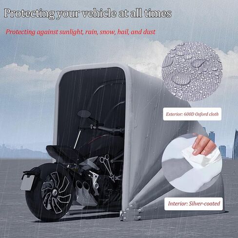 Motorcycle Shelter Waterproof Outdoor Tent, Bike Cover, with Expansion Bolts and Lock Hole, for Heavy Motorcycle Vehicle Storage(8.5 * 4.2 * 5.2ft) in Saudi Arabia