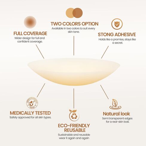 Nipple Covers for Women - Medical Grade Silicone Reusable Pasty - Invisible Sticky Adhesive Seamless Nipple Pasties in Saudi Arabia