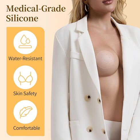 3 Pairs Nipple Covers for Women, Skin Sticky Pasties, Reusable Adhesive Nipple Petals Sticky Bra with Travel Box in Saudi Arabia