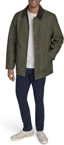 Tommy Hilfiger Mens Barn Jacket With Corduroy Collar in Saudi Arabia