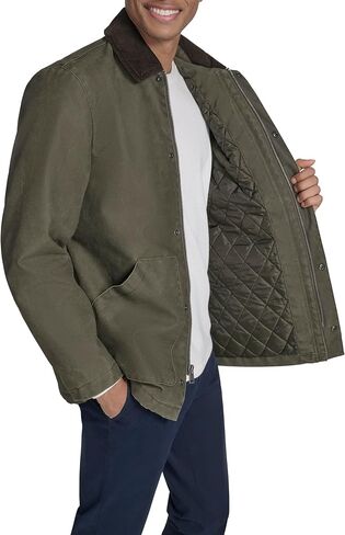 Tommy Hilfiger Mens Barn Jacket With Corduroy Collar in Saudi Arabia
