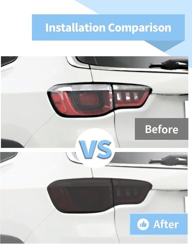 Voodonala Tail Light Cover Compatible with Jeep Compass 2017-2024, Smoke Black Rear Light Trim Guards Tint in Saudi Arabia