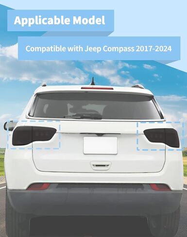 Voodonala Tail Light Cover Compatible with Jeep Compass 2017-2024, Smoke Black Rear Light Trim Guards Tint in Saudi Arabia