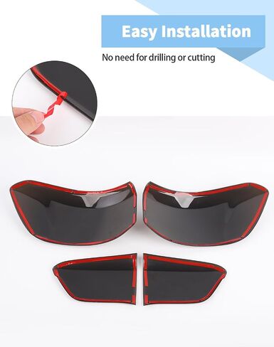 Voodonala Tail Light Cover Compatible with Jeep Compass 2017-2024, Smoke Black Rear Light Trim Guards Tint in Saudi Arabia